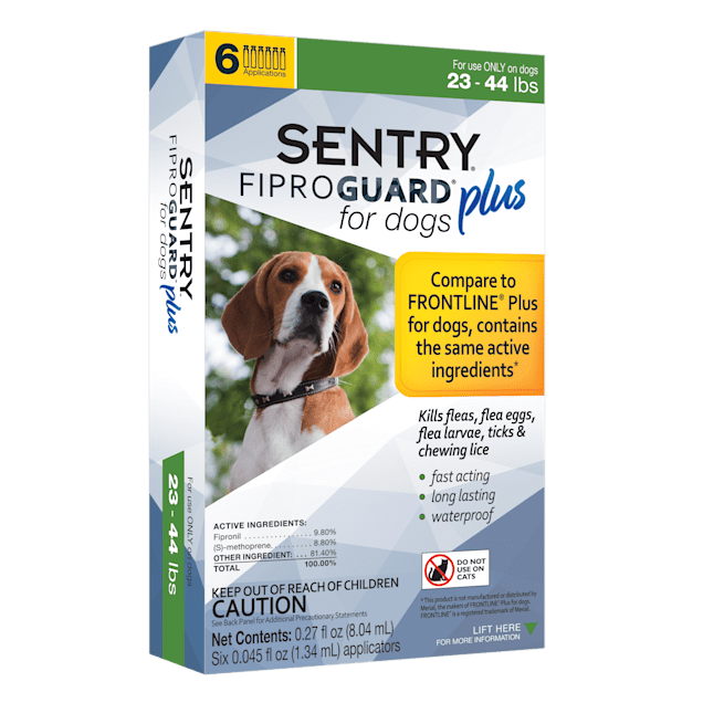 Sentry FIPROGUARD PLUS for Dogs & Puppies 23-44 lbs. Topical Flea & Tick Treatment, 6 Month Supply - Carousel image #1