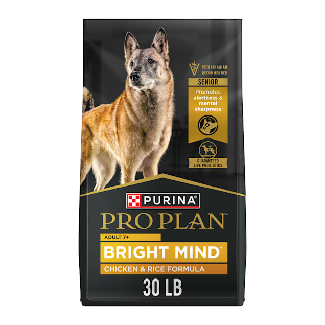 Purina Pro Plan with Probiotics Bright Mind Chicken & Rice Formula Senior Adult 7+ Dry Dog Food, 30 lbs. - Carousel image #1