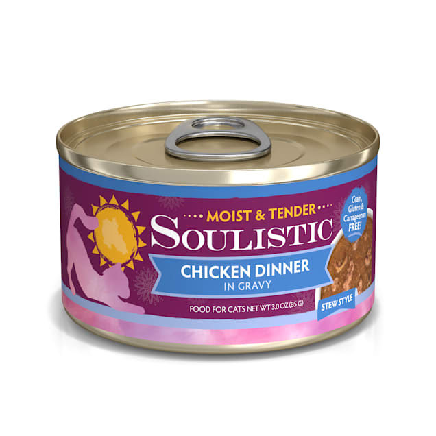 Soulistic Moist & Tender Chicken Dinner in Gravy Wet Cat Food, 3 oz., Case of 12 - Carousel image #1