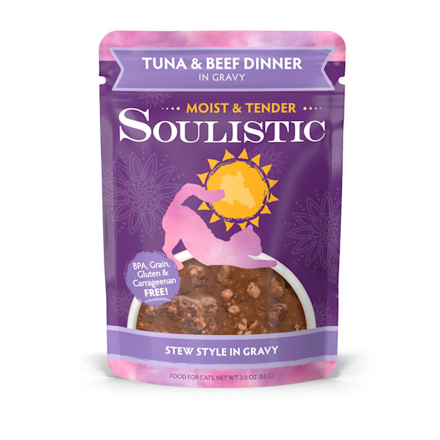 Soulistic Moist & Tender Tuna & Beef Dinner in Gravy Wet Cat Food, 3 oz., Case of 8 - Carousel image #1