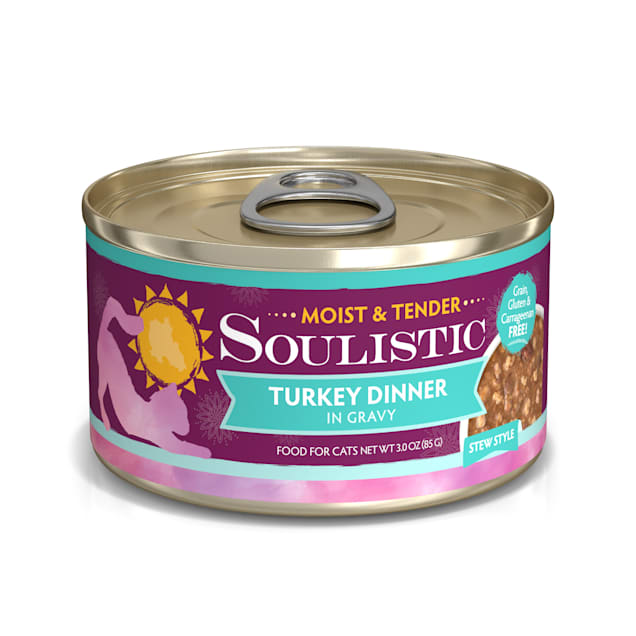 Soulistic Moist & Tender Turkey Dinner in Gravy Wet Cat Food, 3 oz., Case of 12 - Carousel image #1