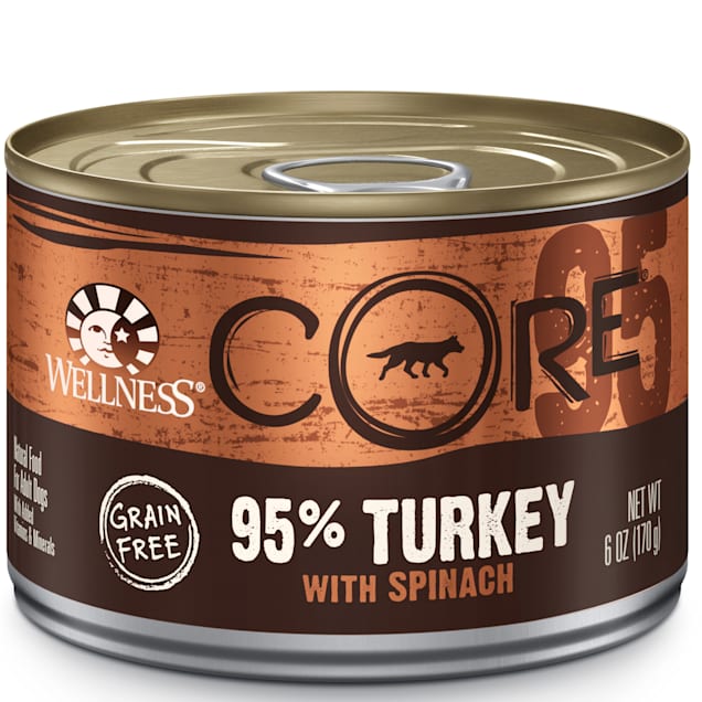 Wellness CORE Natural Grain Free 95% Turkey with Spinach Recipe Wet Dog Food, 6 oz. - Carousel image #1