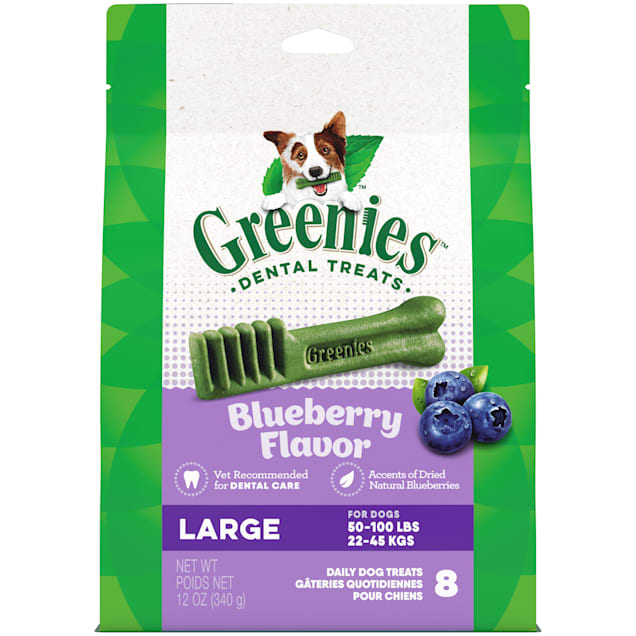 Greenies Blueberry Flavor Large Dog Dental Chews, 12 oz., Count of 8 - Carousel image #1