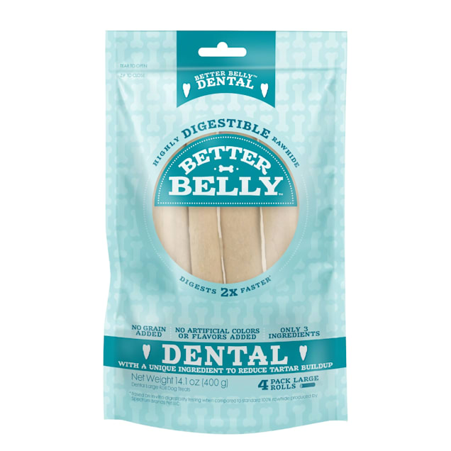 Better Belly Large Rawhide Total Dental Care Dog Chews - Carousel image #1