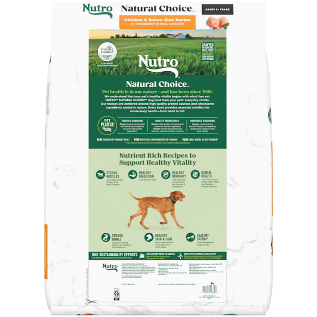 NUTRO NATURAL CHOICE Adult Dry Dog Food Farm Raised Chicken Brown Rice Recipe 30 lb. Bag