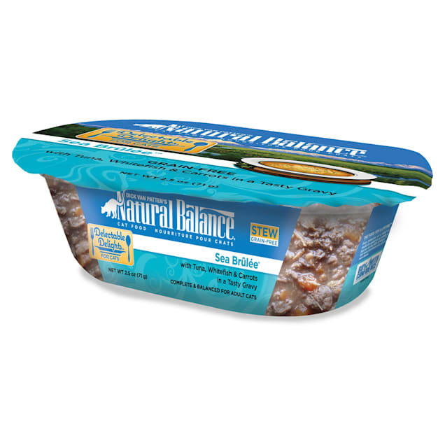 Natural Balance Delectable Delights Sea Brulee Grain Free Adult Wet Cat Food, 2.5 oz., Case of 12 - Carousel image #1