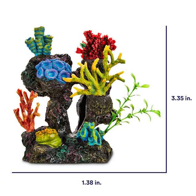 Imagitarium Coral Reef with Silk Plants Aquarium Ornament