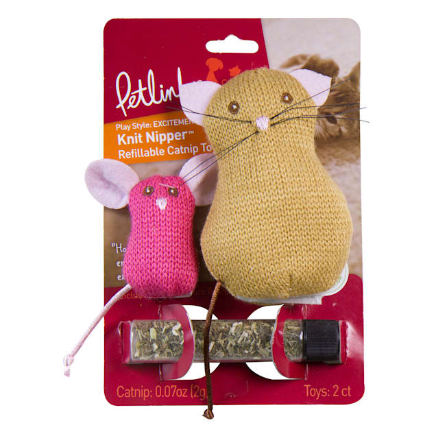 Petlinks Knit Nipper Cat Mouse Refillable Catnip Toys Small Petco