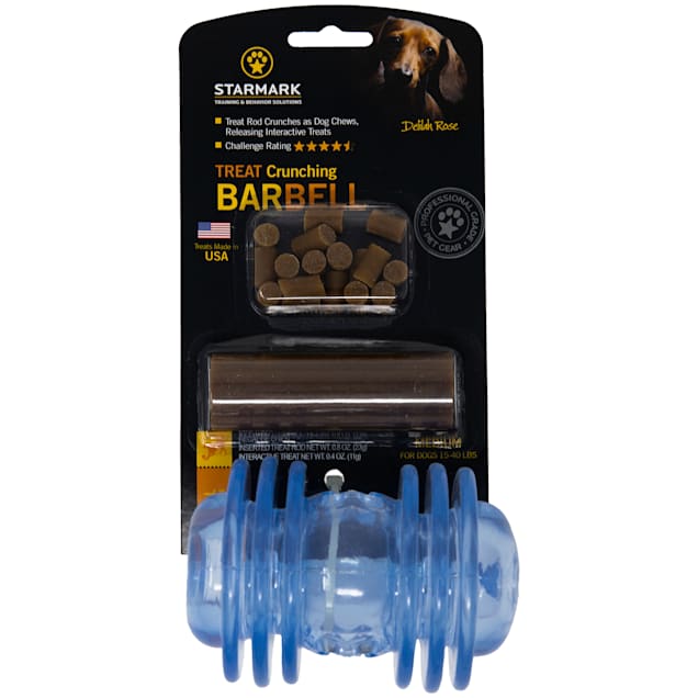 Starmark Treat Crunching Barbell for Dog, Medium - Carousel image #1