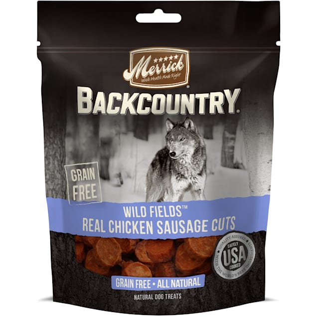 Merrick Backcountry Wild Prairie Real Chicken Sausage Cuts Grain Free Dog Treats, 5 oz. - Carousel image #1