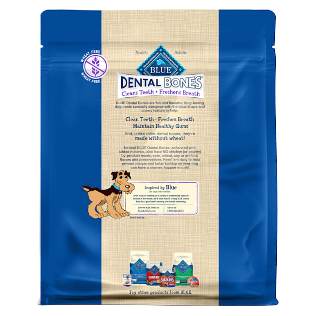 Blue Buffalo Blue Dental Bones Large Size Dog Chews 36 Oz Petco