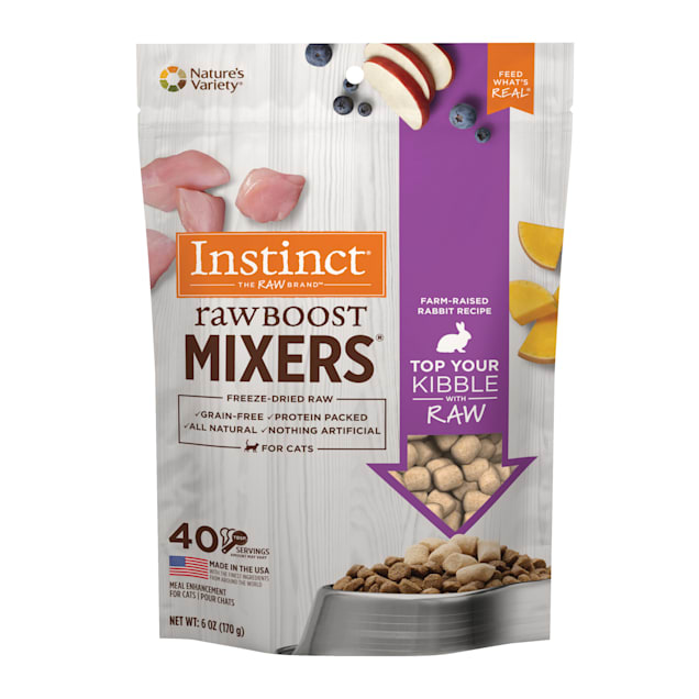 Instinct Freeze Dried Raw Boost Mixers Grain Free Rabbit Recipe Cat Food Topper 6 Oz Petco