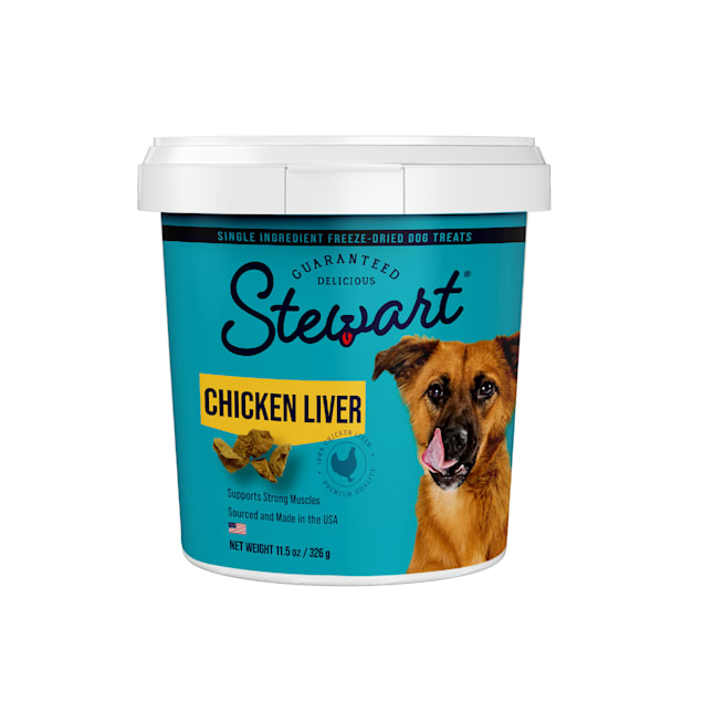 Stewart Freeze Dried Tub Chicken Liver Dog Treats, 11.5 oz. - Carousel image #1