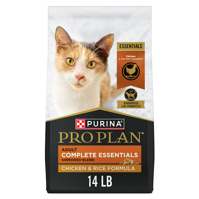 Purina Pro Plan High Protein with Probiotics Shredded Blend Chicken & Rice Formula Dry Cat Food, 14 lbs. - Carousel image #1