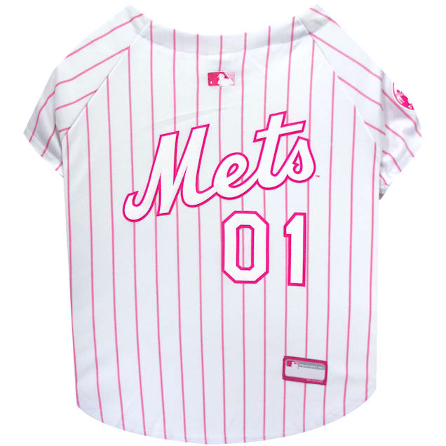 ثني اللسان Pets First Pink New York Mets Jersey, X-Small ثني اللسان