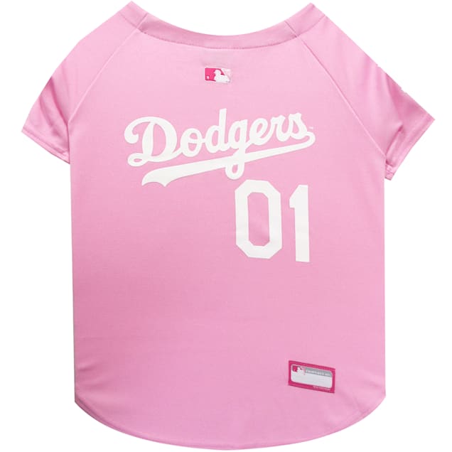pink dodgers dog jersey