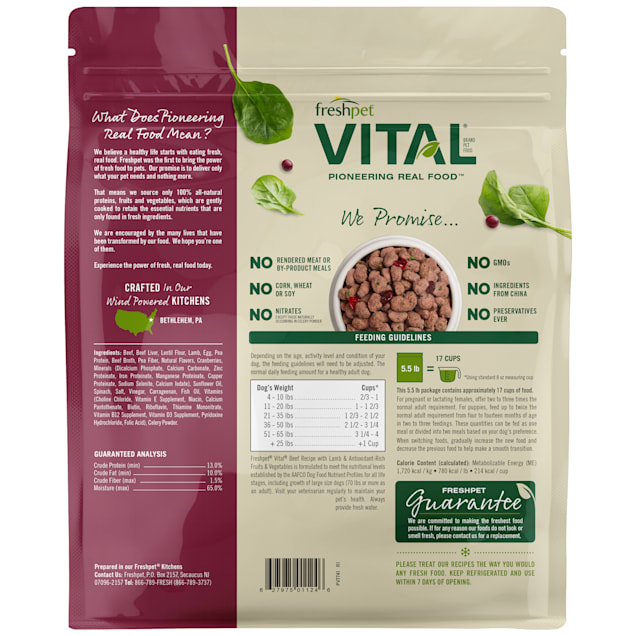 Freshpet dog sale food feeding guide