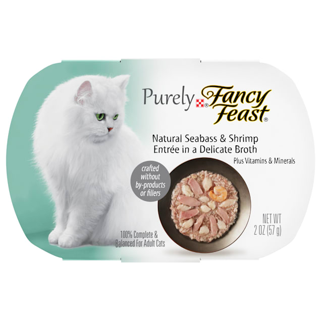 Fancy Feast Purely Naturals Seabass & Shrimp Entree Adult Wet Cat Food, 2 oz., Case of 10 - Carousel image #1
