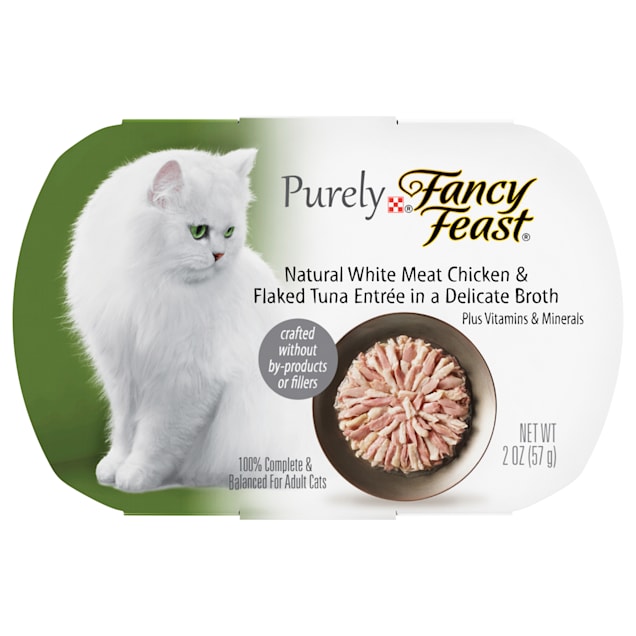 Fancy Feast Purely Naturals Chicken & Tuna Adult Wet Cat Food Trays, 2 oz., Case of 10 - Carousel image #1