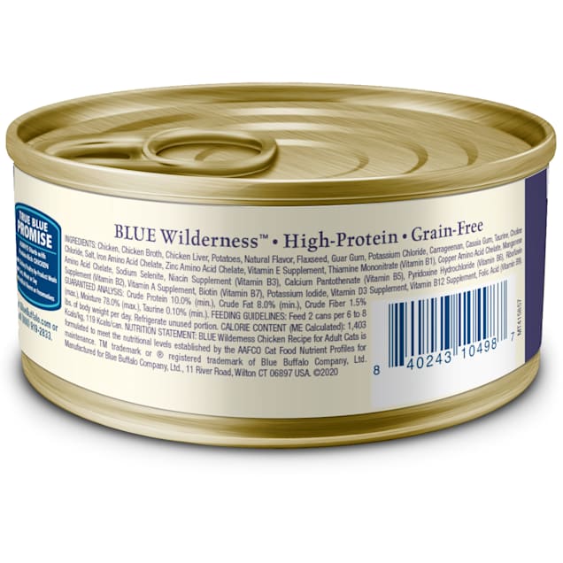 Blue Buffalo Wilderness Chicken Canned Cat Food 24 pack 3 oz can