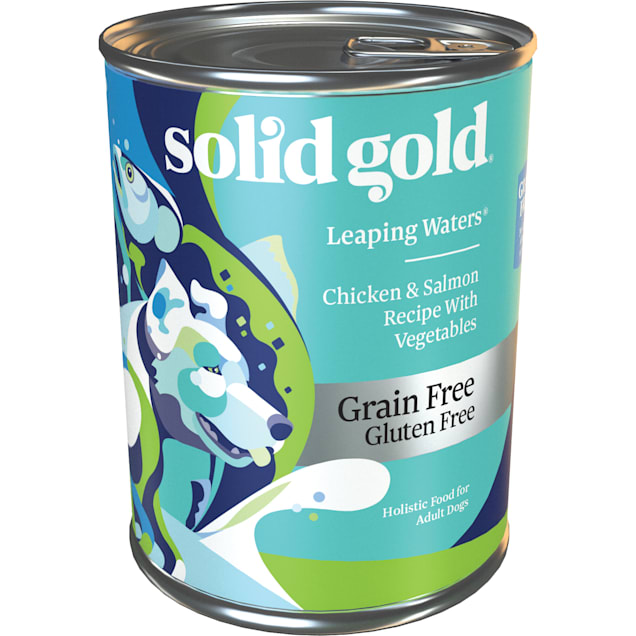 Solid Gold Leaping Waters Salmon Grain Free Canned Dog Food, 13.2 oz., Case of 6 - Carousel image #1