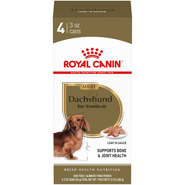 Royal Canin Breed Health Nutrition Dachshund Loaf In Sauce Wet Dog Food Multipack, 3 oz., Pack of 4 - Carousel image #1