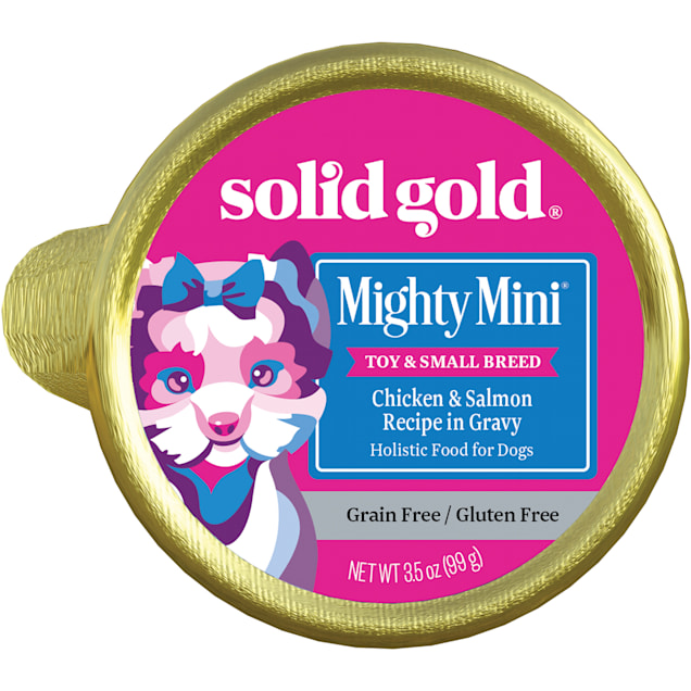 Solid Gold Mighty Mini Chicken & Salmon Grain and Gluten Free Wet Dog Food, 3.5 oz., Case of 12 - Carousel image #1
