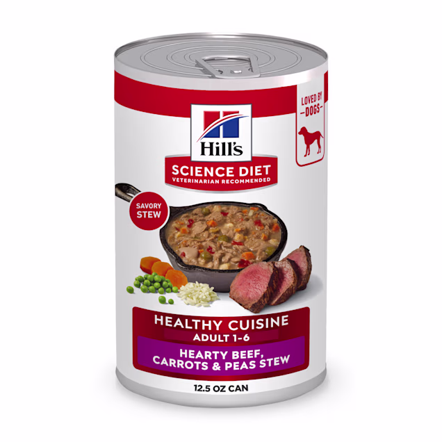 Hill's Science Diet Hearty Beef, Carrots & Peas Stew Adult Healthy Cuisine Canned Dog Food, 12.5 oz., Case of 12 - Carousel image #1