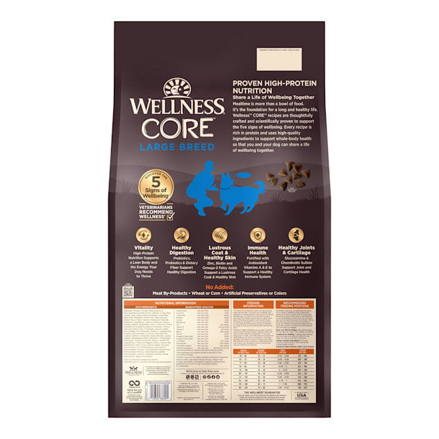 Wellness core grain free large breed clearance