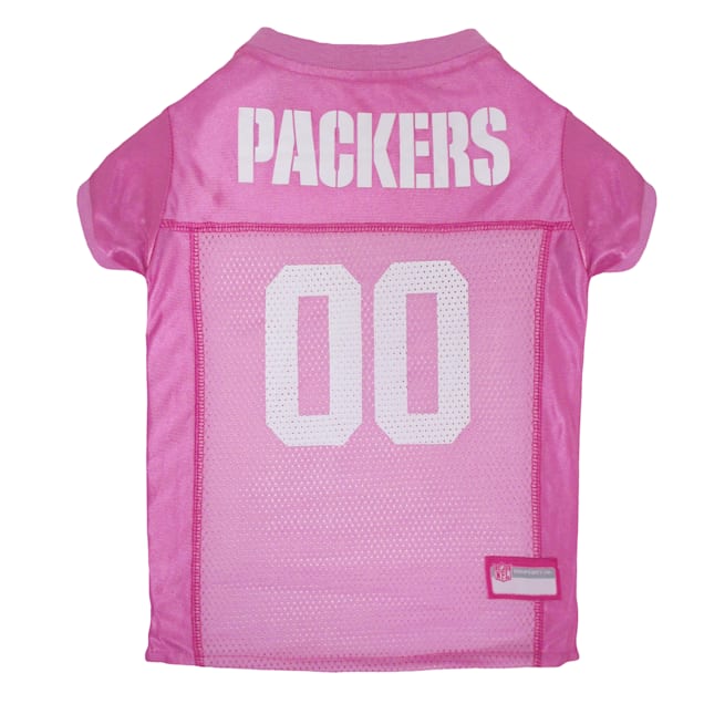 Pets First Green Bay Packers NFL Pink Mesh Jersey, X-Small - Carousel image #1