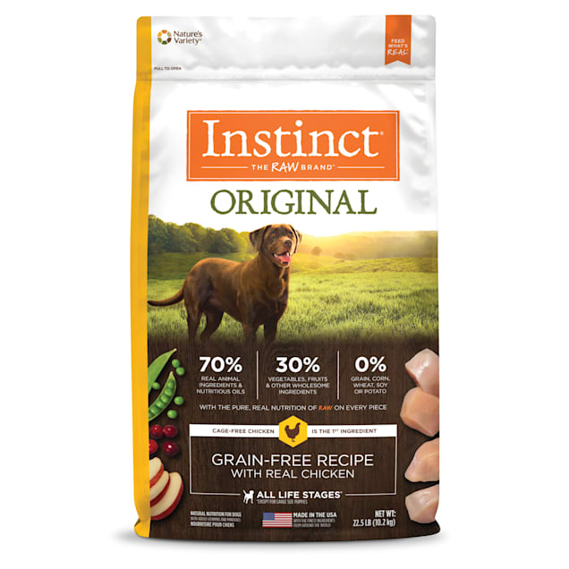 Instinct Original Grain-Free Recipe with Real Chicken Freeze-Dried Raw Coated Dry Dog Food, 22.5 lbs. - Carousel image #1