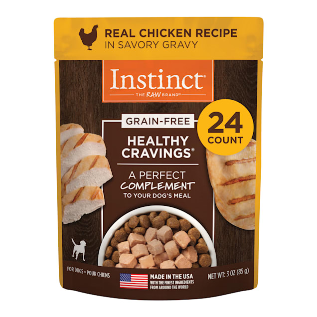 Instinct Healthy Cravings Grain Free Real Chicken Recipe Natural Wet Dog Food Topper, 3 oz., Case of 24 - Carousel image #1