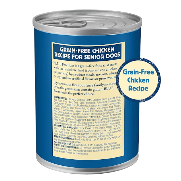 Blue Buffalo Freedom Grain Free Chicken Senior Wet Dog Food 12.5 oz. Petco