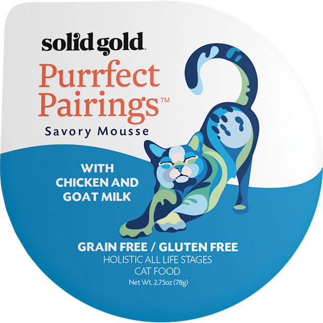 Solid Gold Purrfect Pairings Savory Mousse Grain Free Wet Cat Food, Chicken and Goat Milk, 2.75 oz., Case of 6 - Carousel image #1