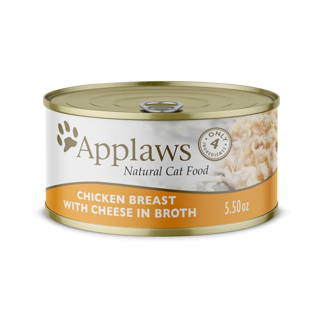 Applaws Natural Chicken Breast with Cheese in Broth Wet Cat Food, 5.5 oz., Case of 24 - Carousel image #1