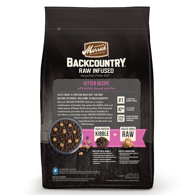 Merrick Backcountry Grain Free Raw Infused Kitten Recipe Dry Cat