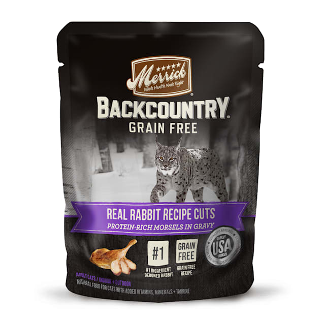 Merrick Backcountry Grain Free Real Rabbit Recipe Cuts in Gravy Wet Cat Food, 3 oz., Case of 24 - Carousel image #1