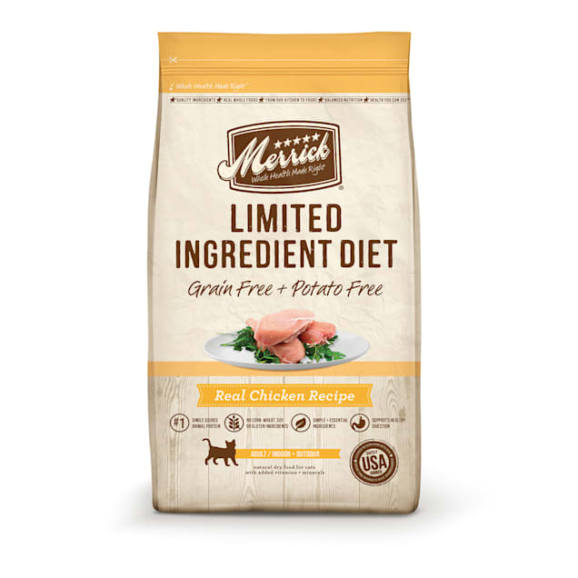 Merrick Limited Ingredient Diet Grain Free Real Chicken Recipe Dry Cat Food, 12 lbs. - Carousel image #1