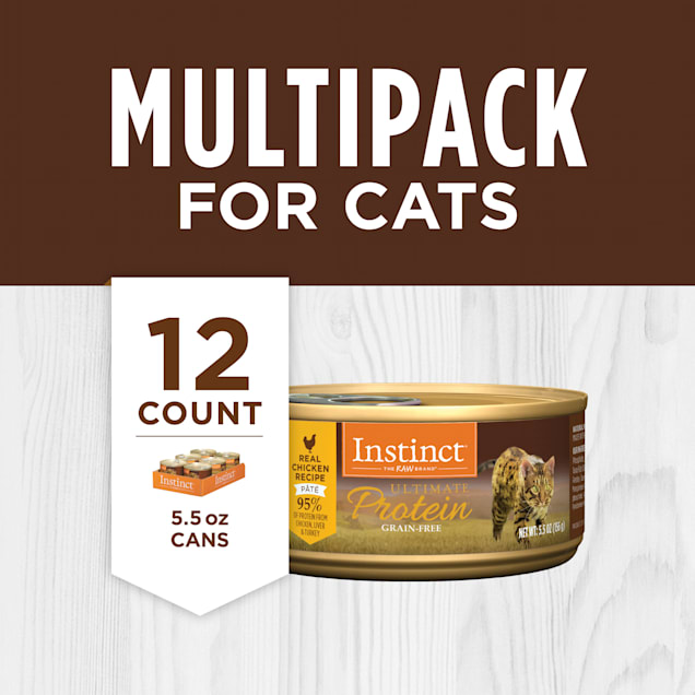 Instinct Ultimate Protein Grain Free Real Chicken Recipe Natural Wet Canned Cat Food 5.5 oz. Case of 12