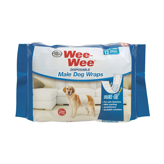 Wee-Wee Disposable Male Dog Wraps, 12 Pack, Medium/Large - Carousel image #1