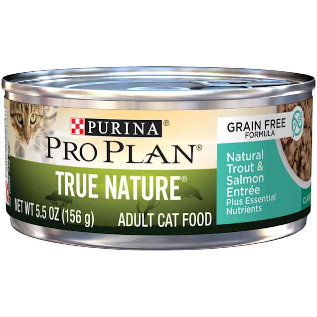 Purina Pro Plan True Nature Grain Free Formula Natural Trout & Salmon Entree Wet Cat Food, 5.5 oz. - Carousel image #1