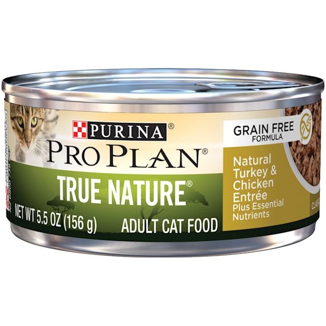 Purina Pro Plan True Nature Grain Free Formula Natural Turkey Chicken Entree Wet Cat Food 5 5 Oz Case Of 24 Petco