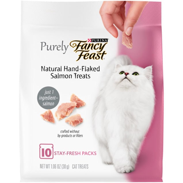 Fancy Feast Purely Natural Hand-Flaked Salmon Cat Treats, 1.06 oz., 10 Pack - Carousel image #1