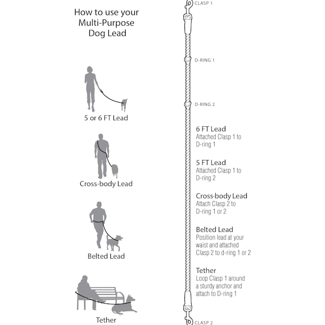 Bond & Co. Turquoise & Buff Rope Dog Leash, 6 Ft