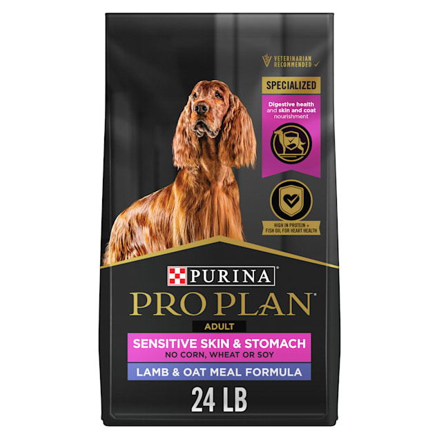 Purina Pro Plan Sensitive Skin and Sensitive Stomach With Probiotics Lamb & Oat Meal Formula Dry Dog Food, 24 lbs. - Carousel image #1