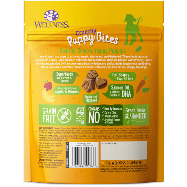 Wellness Complete Health Puppy Bites Natural Grain Free Chicken Carrots Recipe Crunchy Treats 6 oz. Petco