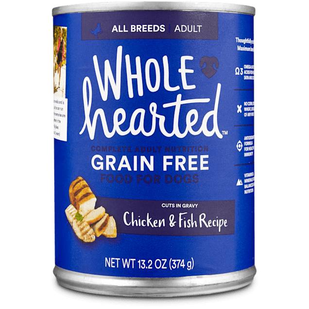 WholeHearted Grain Free Adult Chicken and Fish Recipe Wet Dog Food, 13.2 oz., Case of 12 - Carousel image #1