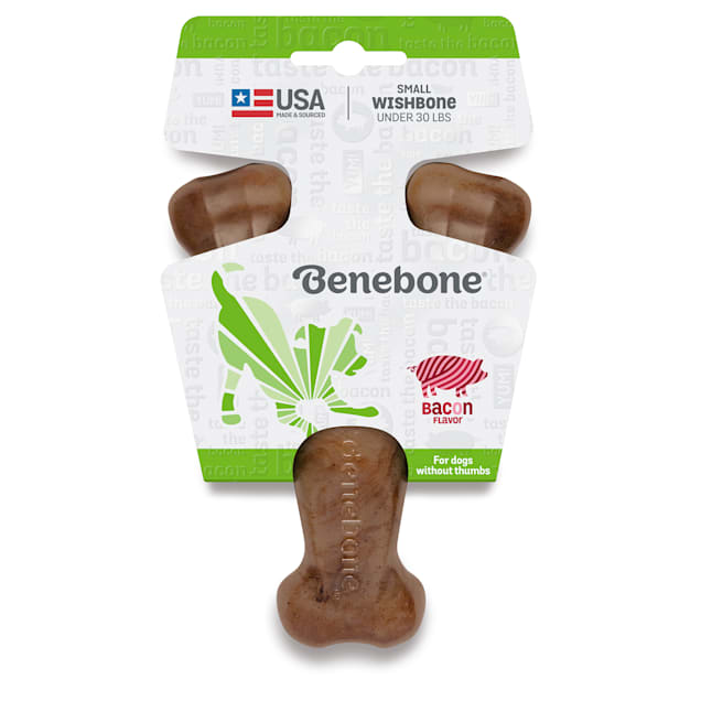 Benebone Bacon Flavored Wishbone Chew Toy, Small - Carousel image #1