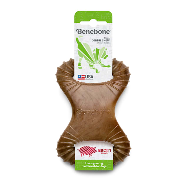 Benebone Bacon Flavored Dental Chew Toy, Small - Carousel image #1