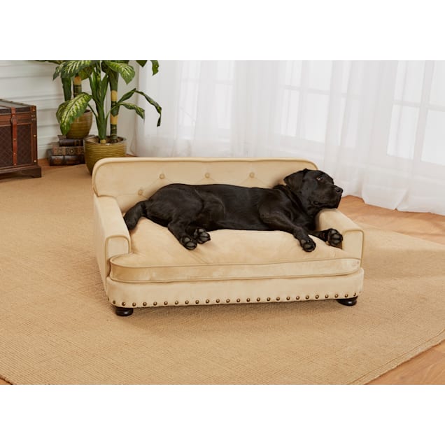 Enchanted Home Pet Caramel Ultra Plush Library Pet Sofa 40.5